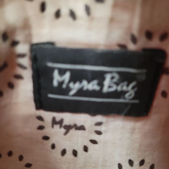Myra Bag Mid Summer Pouch Wristlet Leather Cotton Boho - Picture 8 of 12